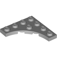 Lego Plate Special 4 x 4 with 3 x 3 Quarter Round Cutout / Light Bluish Gray