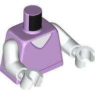 Lego Torso, Shirt, White Chest print, White Arms and Hands / Lavender