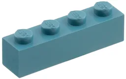 Modulex Brick 1 x 4 with LEGO on Stud