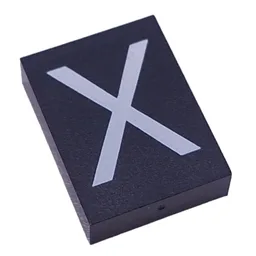 Modulex Tile 3 x 4 with White 'X' Print, without Internal Supports / Modulex Tile Blue
