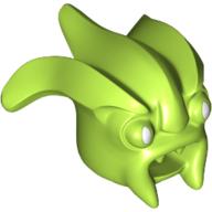 Lego Minifig Head Special, Kranxx with Black Eyes and Open Mouth Print / Lime
