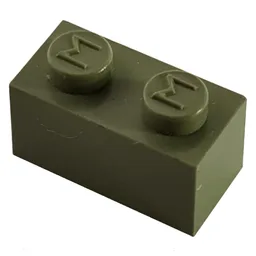 Modulex Brick 1 x 2 with M on Stud / Modulex Clear