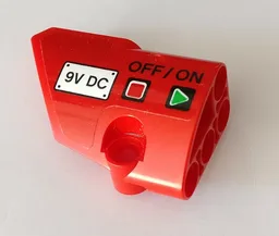 Technic, Panel Fairing # 1 Small Smooth Short, Side A with '9V DC' and 'ON/OFF' Switch Pattern (Sticker) - Set 42082