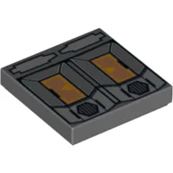 Tile 2 x 2 with SW Droid T7-O1 Panel Print / Dark Bluish Gray