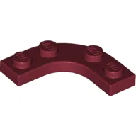Plate Round Corner 3 x 3 with 2 x 2 Round Cutout / Dark Red