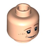 Lego Minifig Head Ron Weasley, Dual Sided, Smiling / Scared Print [Blocked Open Stud] / Light Nougat
