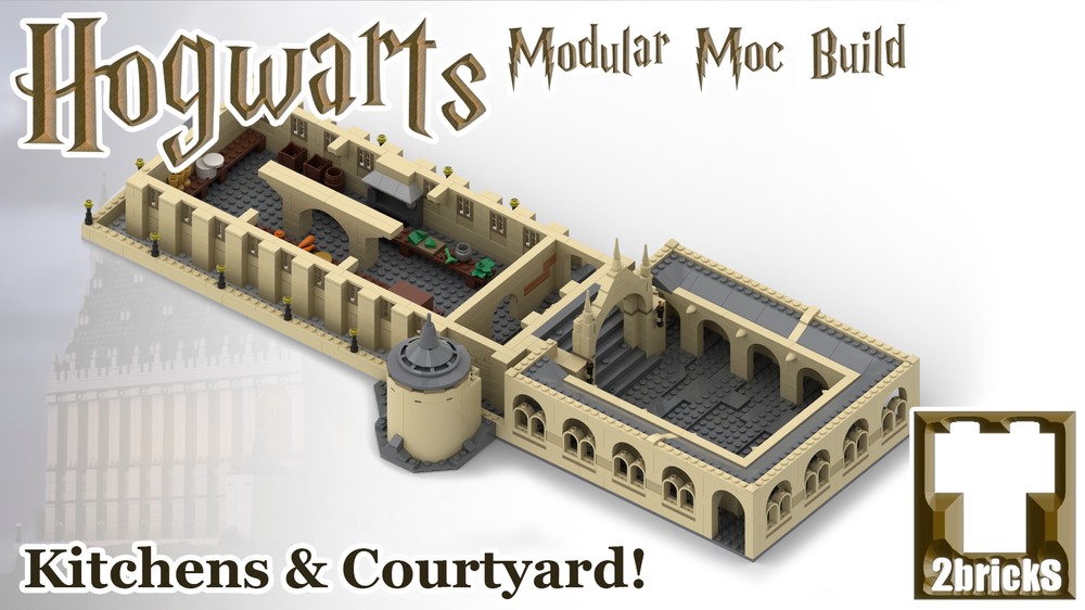 Lego Kitchens & Courtyard - Magic School Modular MOCs Part 3