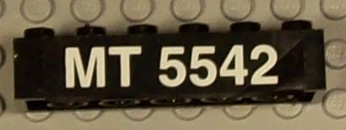 Lego Brick 2 x 6 with 'MT 5542' Pattern on Both Sides (Stickers) - Set 5542