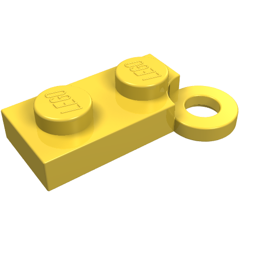 Lego Hinge Plate 1 x 4 Swivel Base with Hole / Yellow