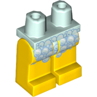 Lego Hips and Yellow Legs with Bright Light Blue Bubble Outlines Print / Yellow