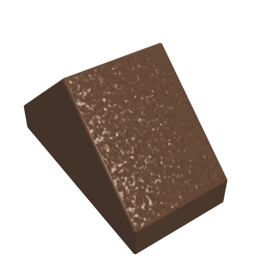 Lego Brick Sloped 45° 2 x 1 Double with Ovoid Bottom Pin / Brown