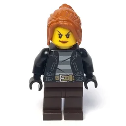 Criminal, Woman, Open Black Jacket over Prison Shirt, Dark Brown Legs, Dark Orange Hair