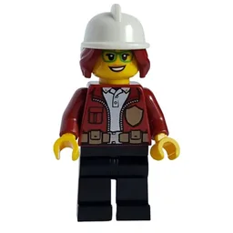 Freya McCloud, Open Dark Red Jacket with Badge, White Fire Helmet (3626cpr2972 Head)