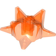 Lego Large Figure Weapon Spiked Ball, Half / Trans-Neon Orange