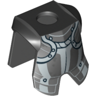 Lego Minifig Neckwear Armor Breastplate with Leg Protection, and Kingdoms Silver Print / Black