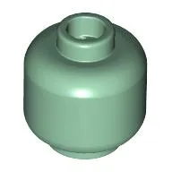 Minifig Head [Plain] [Hollow Stud] / Sand Green