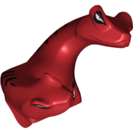 Lego Minifig Head Special, Two-Headed Snake with Black Scales Print / Red