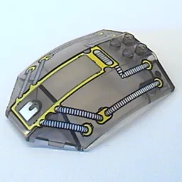 Windscreen 8 x 6 x 2 Curved with Silver & Yellow Hose and Window Print / Trans-Brown