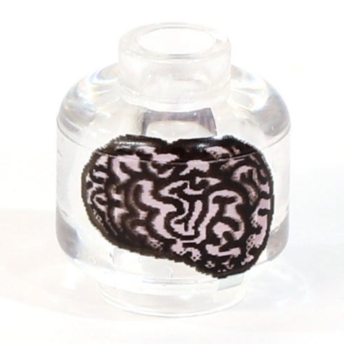 Lego Minifig Head (No Face), Purple Brain Print