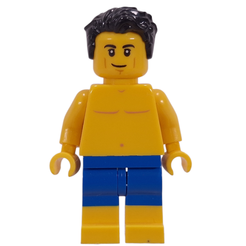 Lego Yellow Torso, Blue/Yellow Legs, Black Hair