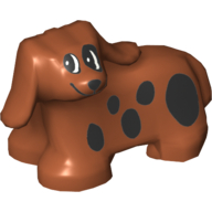 Lego Duplo Animal Dog with Black Spots print (Spot) / Dark Orange