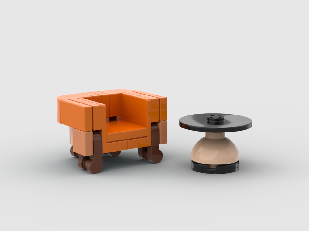 Lego Furniture design - modernist table and chair