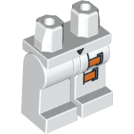 Lego Hips and White Legs with Black Triangle and 2 Orange Buckles on Left Leg Print / White