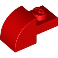 Lego Brick Curved 1 x 2 x 1 with Curved Top / Red