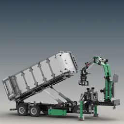 Dump trailer with crane