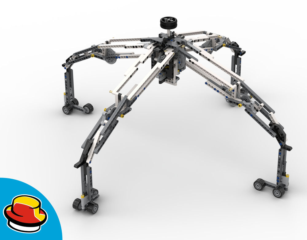 Lego HOBERMAN SYNCHRONIZED FOUR-BAR LINKAGES USING LEGO