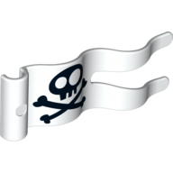 Lego Duplo Flag Wavy 2 x 5 with Skull and Crossbones Print