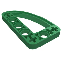 Technic Beam 3 x 5 L-Shape with Quarter Ellipse Thin / Green