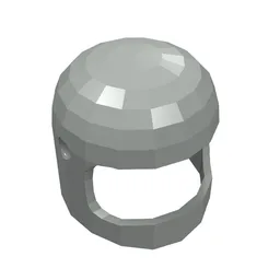 Helmet Classic with Thin Chin Guard and Visor Dimples / Light Gray