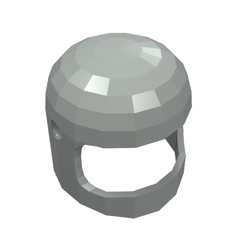 Lego Helmet Classic with Thin Chin Guard and Visor Dimples / Light Gray