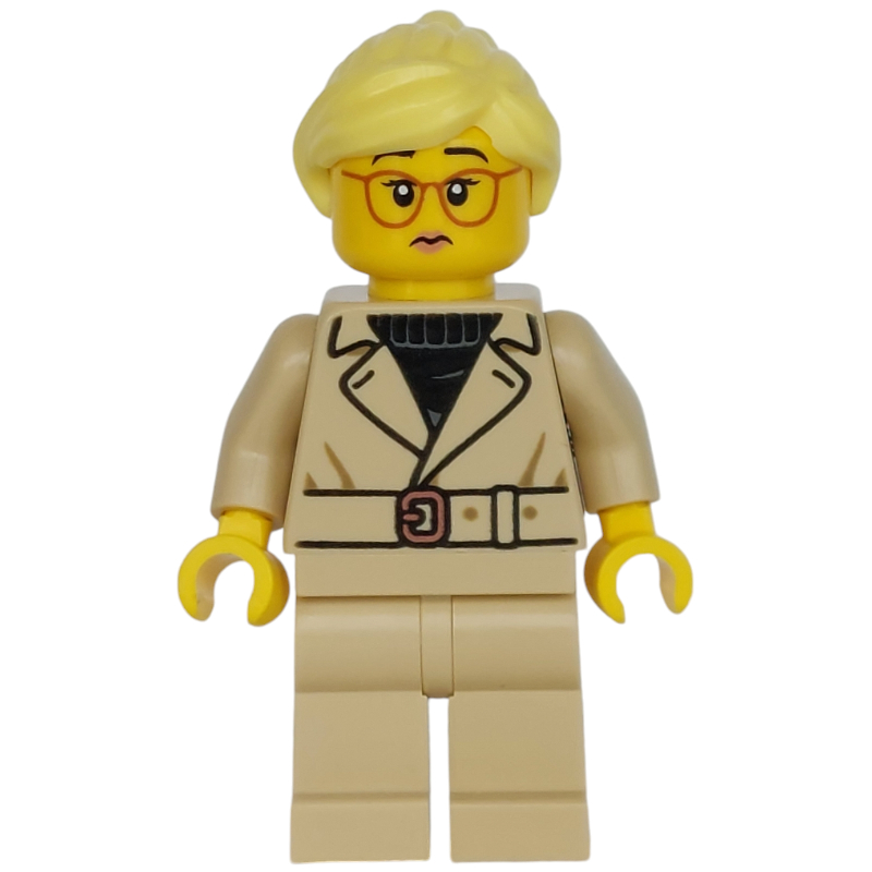 Lego Woman, Tan Jacket and Legs, Glasses