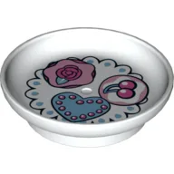 Duplo Dish with Cherry, Heart, Rose Print