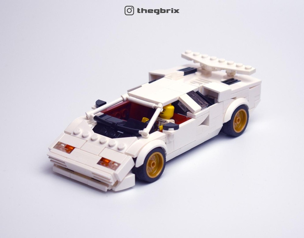 Lego Lamborghini Countach Speed Champions 8 stud wide - White