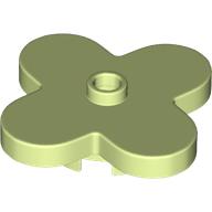 Lego Flower 4 x 4 Rounded Petals with Center Stud / Yellowish Green