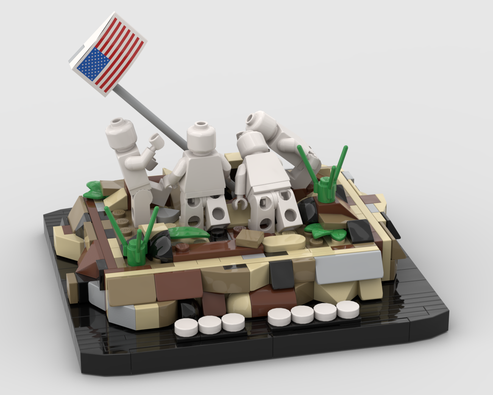 Lego Raising the Flag on Iwo Jima ww2 US army