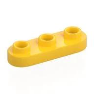 Plate Special 1 x 3 Rounded with 3 Open Studs / Yellow