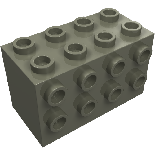 Lego Brick Special 2 x 4 x 2 with Studs on Sides / Dark Gray