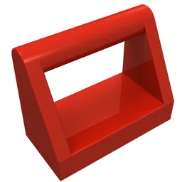 Tile Special 1 x 2 with Handle / Red
