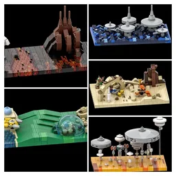 Micro Dioramas for 5 Planets