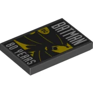 Tile 2 x 3 with Batman 80 years Print / Black