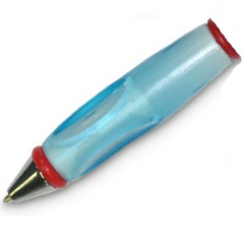 Lego Pen Body, with Chrome Tip, Red Ends / Trans-Light Blue