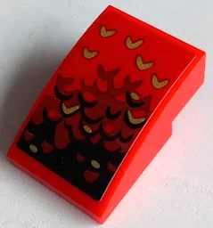 Slope, Curved 3 x 2 with Black, Dark Red and Gold Scales Pattern Model Right Side (Sticker) - Set 70653