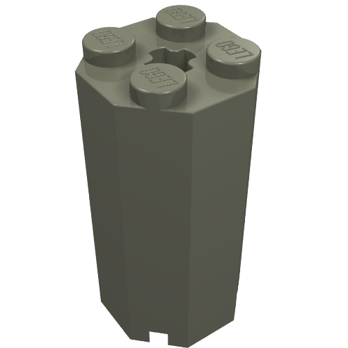 Lego Brick Special Octagonal 2 x 2 x 3 1/3 / Dark Gray