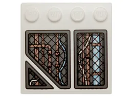 Tile, Modified 4 x 4 with Studs on Edge with Copper Pipes and Bright Light Blue Wires under Panels Pattern Model Right Side (Sticker) - Set 70226