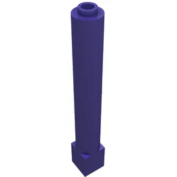 Support Round 1 x 1 x 6 Solid Pillar / Dark Purple