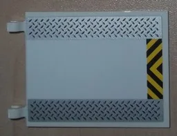 Flag 6 x 5 with Silver Tread Plates and Black and Yellow Danger Stripes Pattern (Sticker) - Set 8638